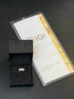 Gouden ring met 3 diamanten 2.09ct! nieuw & certificaat!, Nieuw, Ophalen of Verzenden, 17 tot 18, Met edelsteen