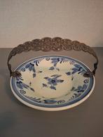 schaaltje met blauwe afbeelding en verzilverd hengsel, Antiek en Kunst, Ophalen of Verzenden