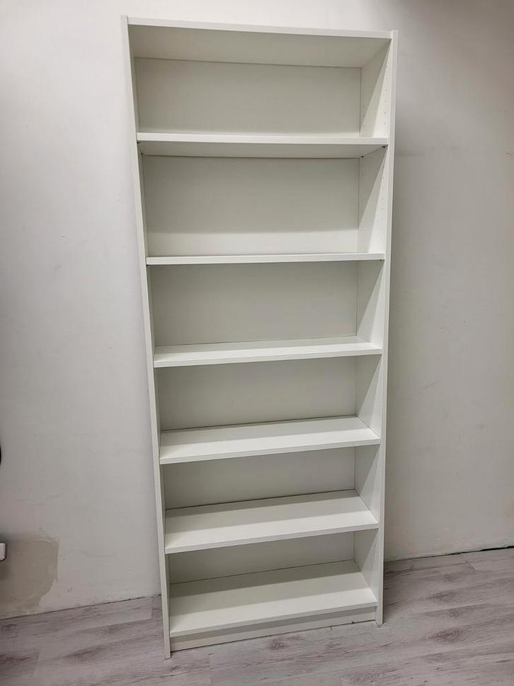 Witte Ikea Billy Boekenkast - 80x28x202 cm (2x beschikbaar), Huis en Inrichting, Kasten | Boekenkasten, Gebruikt, 50 tot 100 cm