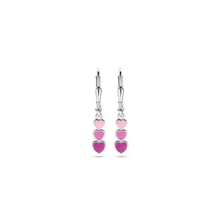 Kinderoorhangers met drie roze hartjes - echt zilver, Sieraden, Tassen en Uiterlijk, Kindersieraden, Nieuw, Oorbellen, Roze, Ophalen of Verzenden