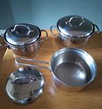 3 delig BK pannenset, Huis en Inrichting, Keuken | Potten en Pannen, Ophalen of Verzenden, Gebruikt, Rvs, Pannenset