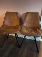 6 prima zittende eetkamerstoelen, Huis en Inrichting, Stoelen, Ophalen, Gebruikt, Bruin, Leer