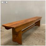 Oud eikenhouten bankje - halbank - eettafel - 227 cm, Huis en Inrichting, Krukjes, Gebruikt, Hout, Ophalen