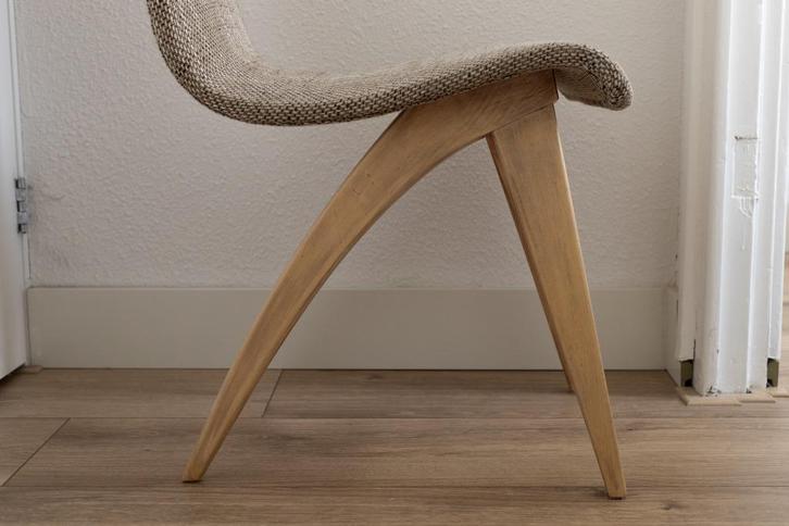 Vintage “Swing Chair” van Os Culemborg – origineel 60s, Huis en Inrichting, Stoelen, Gebruikt, Eén, Hout, Overige materialen, Bruin