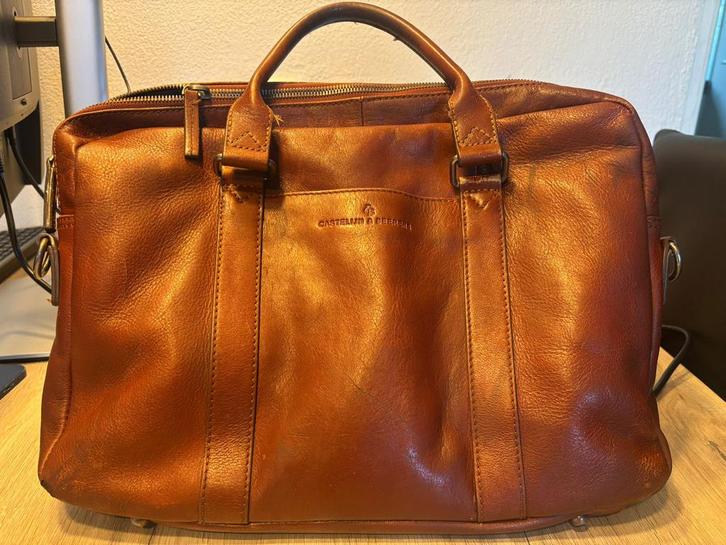 Castelijn&Beerens Firenze laptoptas lichtbruin, Computers en Software, Laptoptassen, Zo goed als nieuw, Aktetas, 15 inch, Ophalen