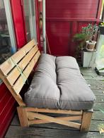 Wooden garden bench / Tuinbanken met lang zitkussen, Ophalen, Zo goed als nieuw, Hout