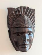 Afrikaans masker ebben / ebbenhout  +/- 26x17 cm, Ophalen of Verzenden