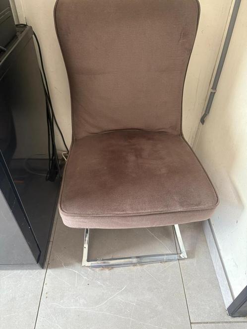 4 velvet stoelen eric kuster bruin, Huis en Inrichting, Stoelen, Gebruikt, Vier, Stof, Bruin, Ophalen