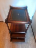 Thee Tafel met Leren Inleg, Minder dan 55 cm, Gebruikt, Rechthoekig, Hout