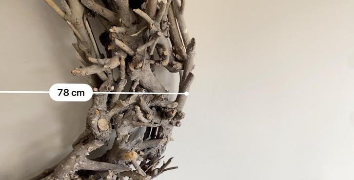 Grote wandkrans van drijfhout – 78 cm – stoer en natuurlijk, Huis en Inrichting, Woonaccessoires | Kransen, Ophalen of Verzenden