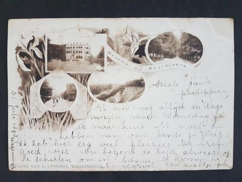 Ansichtkaart Groeten uit Wageningen 1898 Zandgat, Verzamelen, Ansichtkaarten | Nederland, Gelopen, Gelderland, Voor 1920, Ophalen of Verzenden