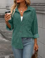 Nieuwe groene corduroy blouse van Shein, maat m, Kleding | Dames, Blouses en Tunieken, Nieuw, Groen, Shein, Maat 38/40 (M)