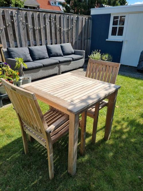 Teak Tuinset Allure - 2 stoelen en tafel, Tuin en Terras, Tuinsets en Loungesets, Gebruikt, Tuinset, Teakhout, 2 zitplaatsen, Eettafel
