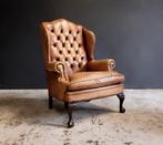 Traditioneel Engelse Chesterfield Wingchair - gerestaureerd, Ophalen, Gebruikt, Minder dan 75 cm, Leer