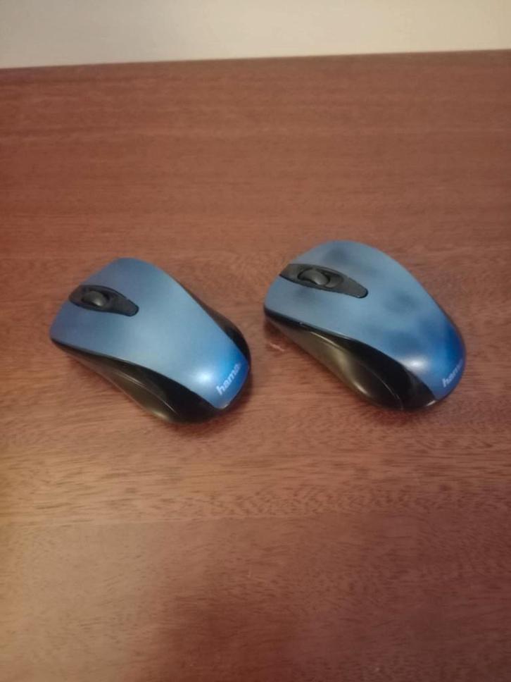 Set van 2 Hama AMW‑300 muizen + receivers, Computers en Software, Muizen, Gebruikt, Muis, Linkshandig, Rechtshandig, Draadloos