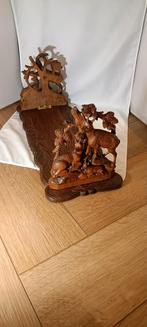 Antieke Zwarte Woud Boekensteun - Houtsnijwerk, Ophalen of Verzenden