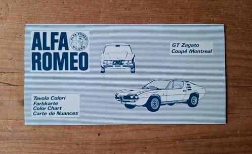Alfa Romeo Montreal & Junior Zagato kleurenstaal, Boeken, Auto's | Folders en Tijdschriften, Zo goed als nieuw, Alfa Romeo, Ophalen of Verzenden