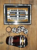 Dienblad vaas 8 onderzetters, Niger/Afrika trad. vakmanschap, Huis en Inrichting, Woonaccessoires | Dienbladen, Ophalen of Verzenden