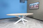 Eiken ovaal 260x120cm  spinpoot massief eiken ovale eettafel, Ophalen, 100 tot 150 cm, Eikenhout, Vijf personen of meer
