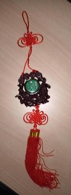 Chinese rode knoop hanger met ornament, Antiek en Kunst, Ophalen of Verzenden