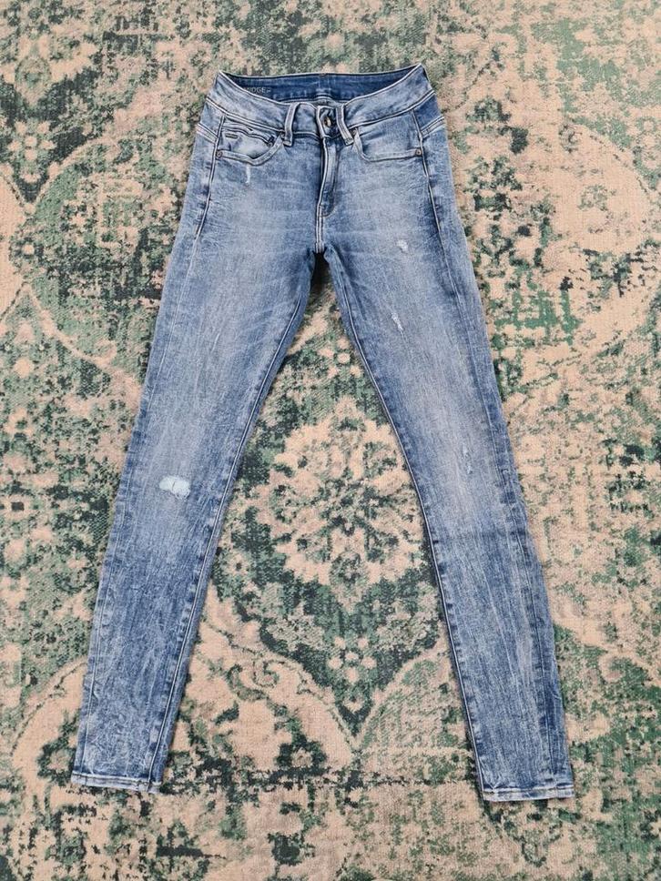 G-star midge zip mid skinny W25 L32 WMN Tulsi2532 Blauw, Kleding | Dames, Spijkerbroeken en Jeans, Zo goed als nieuw, W30 - W32 (confectie 38/40)