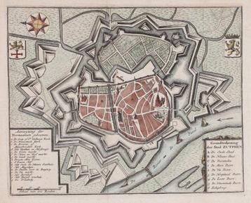 Zutphen. Grondteekening der Stad Zutphen ca. 1750 beschikbaar voor biedingen