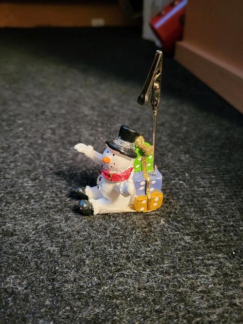 sneeuwpop kerst kaart houder, Diversen, Kerst, Zo goed als nieuw, Ophalen of Verzenden