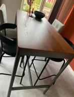 Hoge eettafel set met 4 stoelen | bartafel met 4 barkrukken, 50 tot 100 cm, Rechthoekig, Zo goed als nieuw, Ophalen