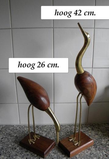 VOGEL HOUT MET KOPER, 2 STUKS OOIEVAAR, LUXE UITVOERING beschikbaar voor biedingen