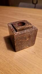 Mooie marmeren/speksteen kubus kandelaar uit India, Overige materialen, Gebruikt, Overige kleuren, Ophalen of Verzenden