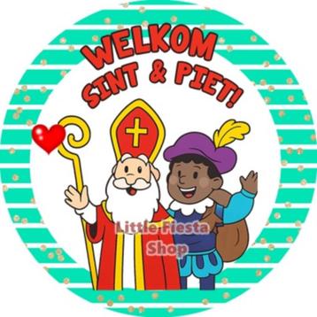 L840 icing frosting welkom sint en piet 18cm eetbare print beschikbaar voor biedingen