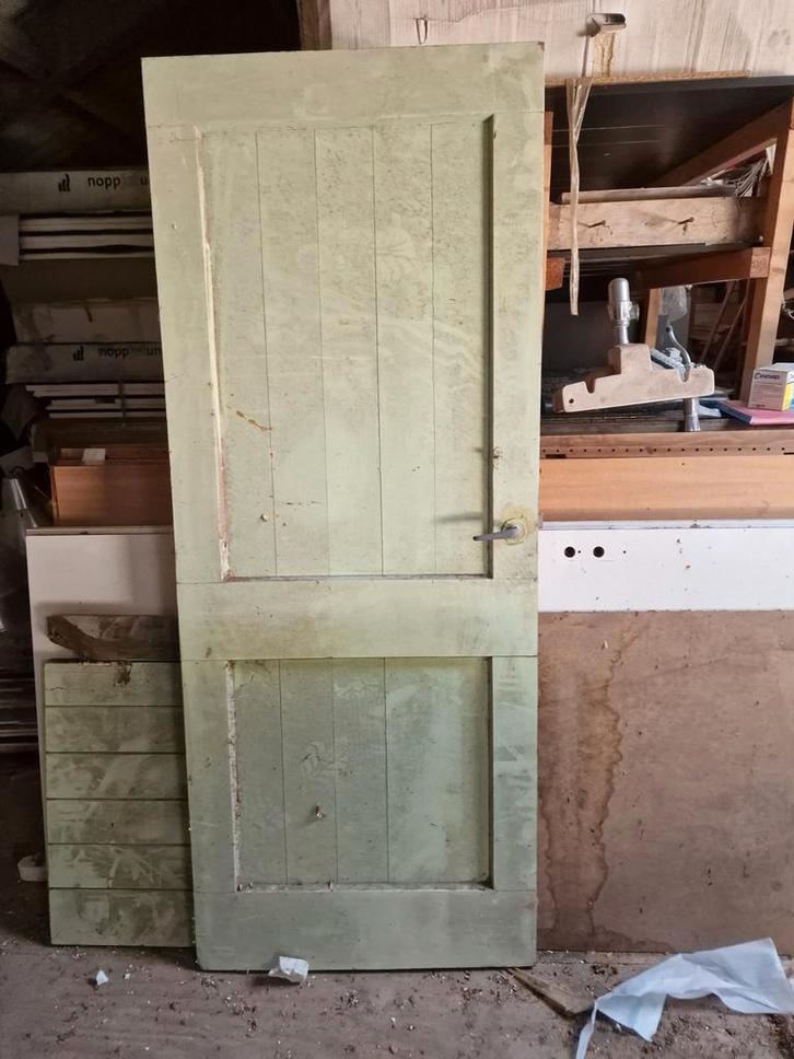 Oude Massief Houten Boerderijdeur - 190.5x76.5cm, Doe-het-zelf en Verbouw, Deuren en Horren, Ophalen