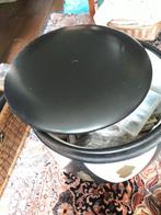 Vintage poef uit de jaren 70, Leer, Minder dan 50 cm, Gebruikt, Rond