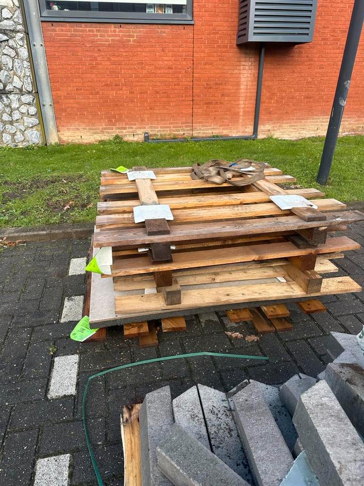 4 Stuks Gebruikte Pallets, Doe-het-zelf en Verbouw, Hout en Planken, Gebruikt, Pallet, Overige houtsoorten, Minder dan 200 cm