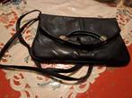 Dames Leren Schoudertas., Sieraden, Tassen en Uiterlijk, Tassen | Schoudertassen, Overige merken, Zwart, Ophalen of Verzenden