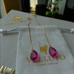 Oorbellen half edelsteen roze kristal, Sieraden, Tassen en Uiterlijk, Oorbellen, Met kristal, Hangers, Nieuw, Ophalen of Verzenden
