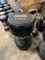 1 x 36 kg rubberen dumbell gewicht, Sport en Fitness, Fitnessmaterialen, Ophalen, Gebruikt, 1 x 36 kg, Fitness world