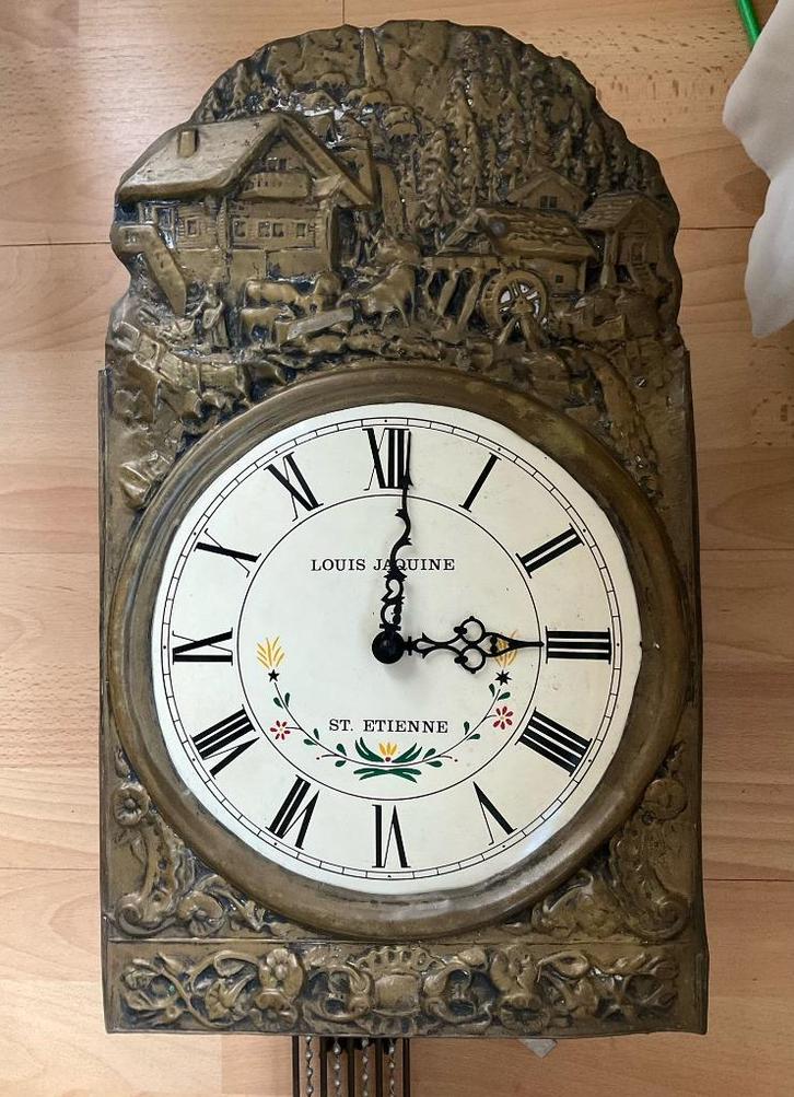 Franse Comtoise Klok van Louis Jaquine - St. Etienne, Antiek en Kunst, Antiek | Klokken, Ophalen of Verzenden