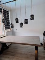 Eetkamertafel robuust met kruispoot, Ophalen, 50 tot 100 cm, Zo goed als nieuw, Vijf personen of meer