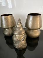 Twee tafellampjes en een slak, Huis en Inrichting, Woonaccessoires | Kandelaars en Kaarsen, Ophalen, Zwart, Zo goed als nieuw