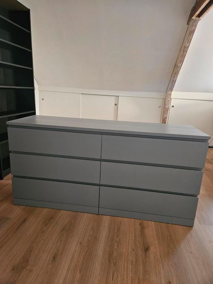 Grijze Malm Ladekast van IKEA, Huis en Inrichting, Kasten | Ladekasten, Gebruikt, Minder dan 100 cm, 150 tot 200 cm, 25 tot 50 cm
