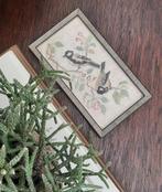 Vintage Borduurwerk: Botanisch / Vogels, Minder dan 50 cm, Gebruikt, Overige typen, Ophalen of Verzenden