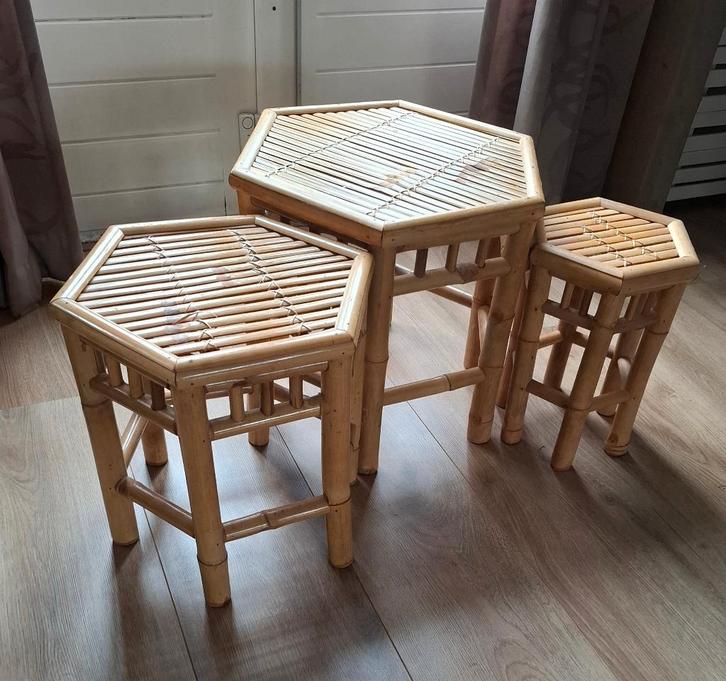 Bamboe krukjes, Huis en Inrichting, Krukjes, Zo goed als nieuw, Hout, Ophalen of Verzenden