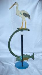 "Vintage decoratieve balansstok met ooievaar en vis - Uniek, Ophalen