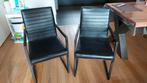 Eetkamerstoelen metalen frame zwart PU leer 4x, Huis en Inrichting, Stoelen, Ophalen, Gebruikt, Zwart, Leer