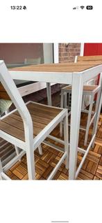 Balkon tafel set, Tuin en Terras, Ophalen, Zo goed als nieuw, Rechthoekig, Hout