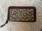 Cowboysbag leren portemonnee met studs kleur bruin, Verzenden, Zo goed als nieuw, Bruin, Leer