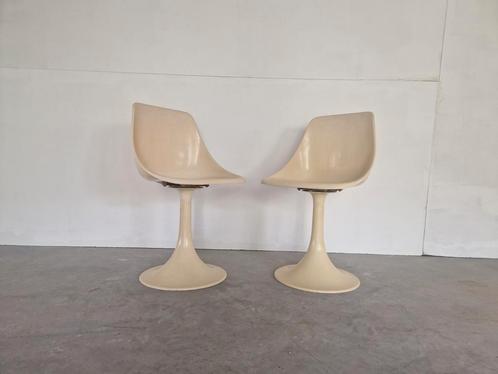 Space age vintage tulp stoelen eero saarinen, Huis en Inrichting, Stoelen, Gebruikt, Twee, Wit, Ophalen of Verzenden