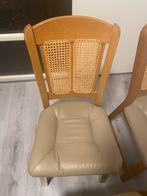4 comfortabele eetstoelen van eikenhout, Huis en Inrichting, Riet of Rotan, Bruin, Ophalen of Verzenden, Zo goed als nieuw