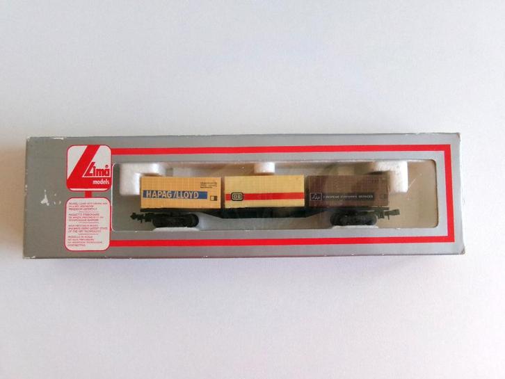 Lima N 320486 Goederenwagon Met Containers (in ovp), Hobby en Vrije tijd, Modeltreinen | N-Spoor, Zo goed als nieuw, Wagon, Gelijkstroom of Wisselstroom